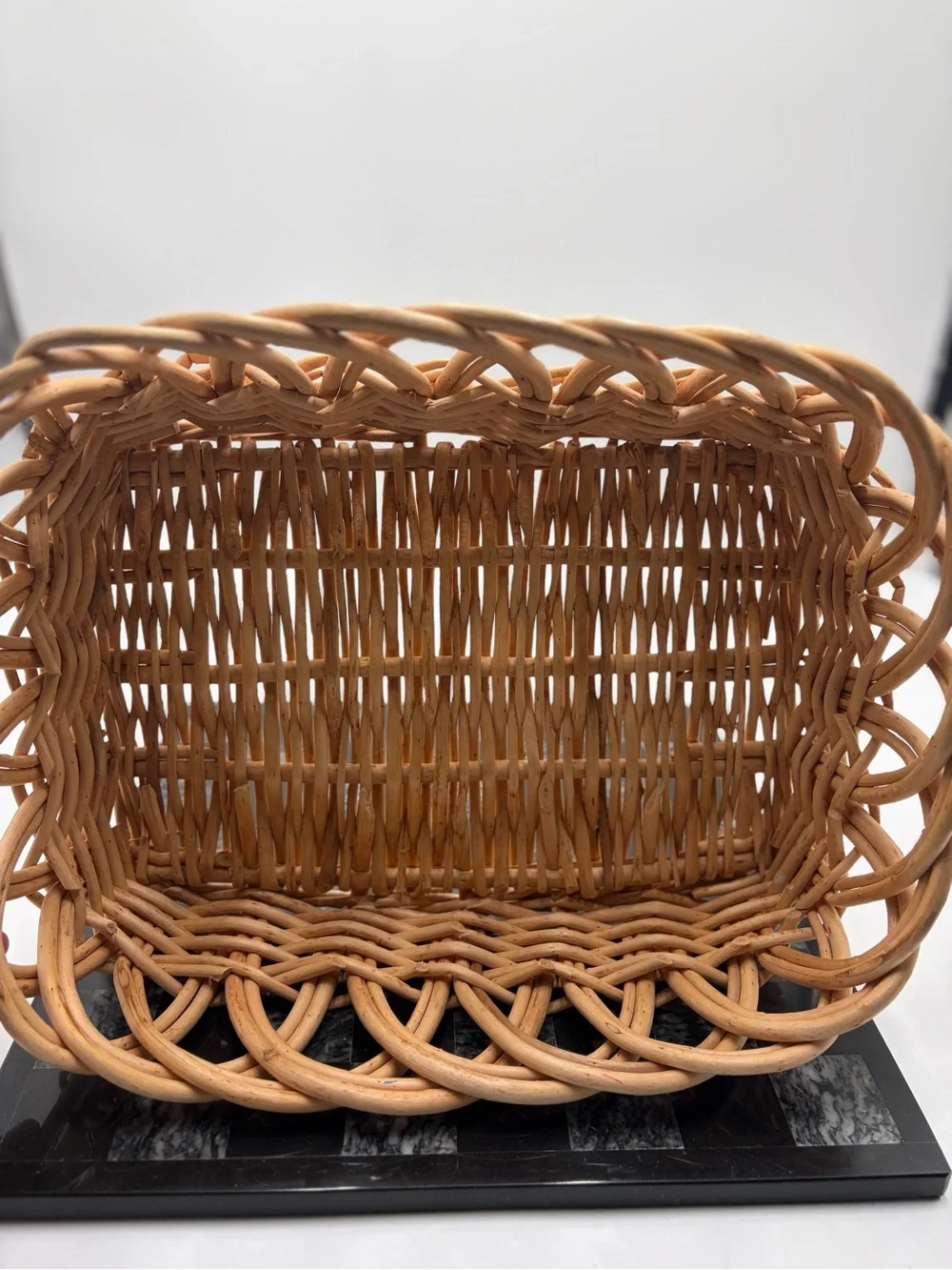 Natural Wicker Serving Basket - Beige